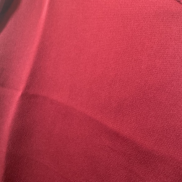 Dress Barn Roz and Ali size S Burgundy bell ruffle long sleeve top - Picture 3 of 5